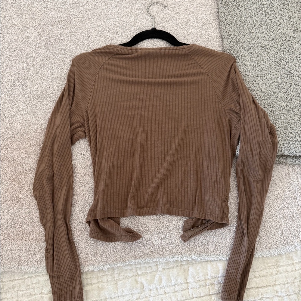 Jenni Brown Ribbed Top - Picture 4 of 4